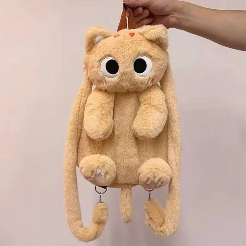 40cm Kawaii Plush Big Eyes Cat Toy Backpack Cute Large-capacity Stuffed Animals Bags Boys Girls Women Soft Toy Backpack Gifts