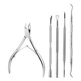 Stainless Steel Nail Art Cutter Scissor Cuticle Clipper Pusher Dead Skin Remover Kit Manicure Pedicure Tools Nails Set