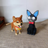 KNEW BUILT Squirrel Model Mini Building Blocks Children Learning Toys for Kid Boy Girl Black Cat Shiba Inu Corgi Pet Style Brick