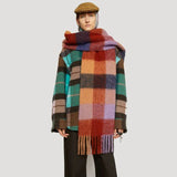 2023 New Men Women Cashmere Scarf Thicked Warm Blanket Colorful Plaid Long Tassels Soft Shawls Neck Wraps Scarves