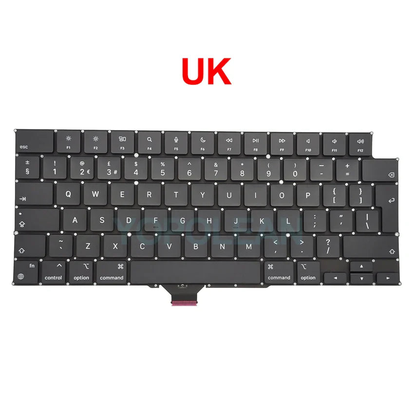 New A2442 A2485 Keyboard Macbook Pro 14" 16" M1 Pro/Max US UK French Germany Italy Korean Russian Replacement Keyboard 2021