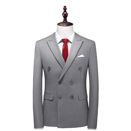 2023 Fashion New Men's Casual Boutique Slim Double Breasted Solid Color Business Wedding Suit Blazers Dress Jacket Coat