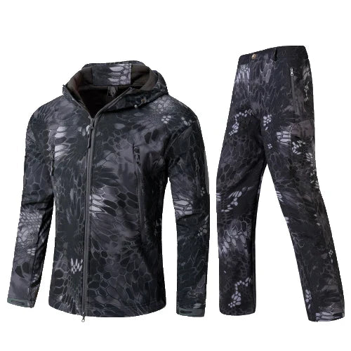 Mege Brand Camouflage Tactical Military Uniform Outdoor Winter Working Clothing Fleece Warm Jacket and Pants Windproof