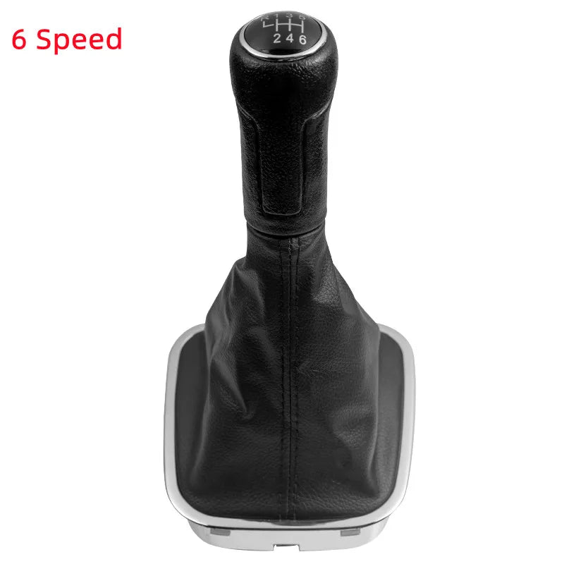 5/6 Speed Gear Shift Knob PU Leather Gaiter Boot For VW Polo 6R 6C Hatchback Sedan 2011 2012 2013 2014 2015 2016 2017 Car Stying