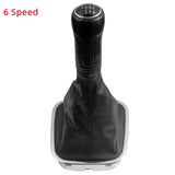 5/6 Speed Gear Shift Knob PU Leather Gaiter Boot For VW Polo 6R 6C Hatchback Sedan 2011 2012 2013 2014 2015 2016 2017 Car Stying