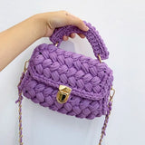 DIY Knitted Handbag Wallet Fashion Rope Woven Ladies Handbag Designer Casual Chain Shoulder Messenger Bag