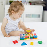 2 in 1 Montessori Baby Developmental Toys Shape Sorting Puzzle and Fishing Game Wooden Educational Toys for Children 3 4 5 Years