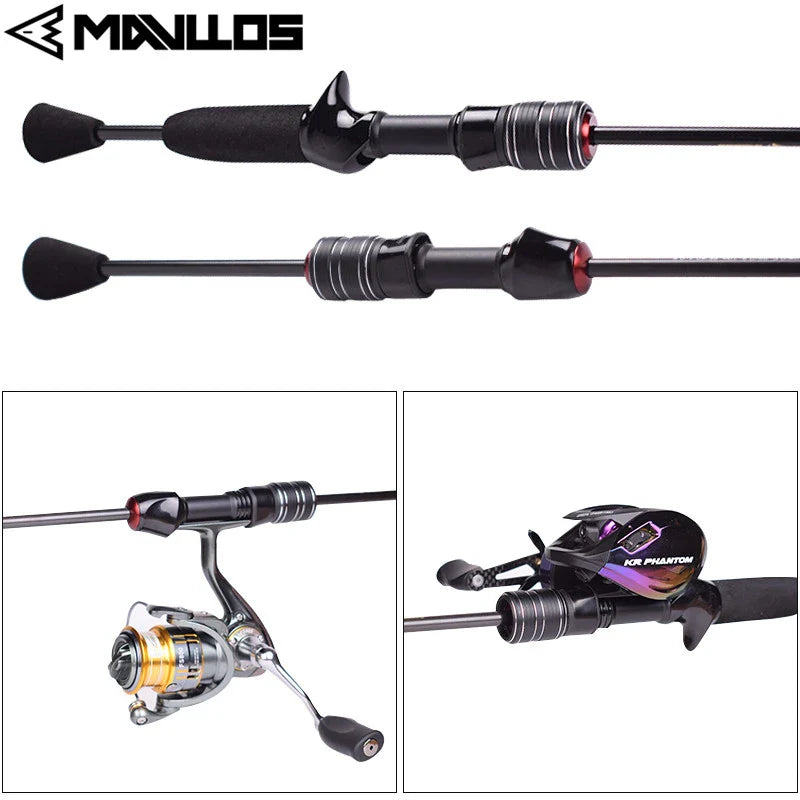 Mavllos Delicacy Solid Tip Bass Spinning Rod, Carbon Ultralight BFS Casting Rod Lure 0.6-8g/0.8-10g UL/L Tips Trout Fishing Rod