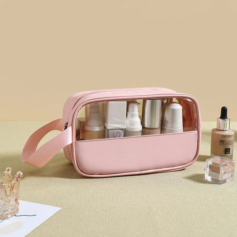 Portable Cosmetic Pouch Women Translucent Makeup Bag Large-Capacity Bath Wash Bags Multifunction Travel Waterproof Storage Case