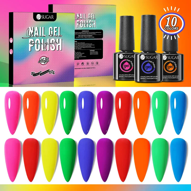 UR SUGAR Christmas Color Kit Autumn Winter Series 10Pcs Set Nail Art Design Soak Off UV LED Gel Semi Permanent Manicure