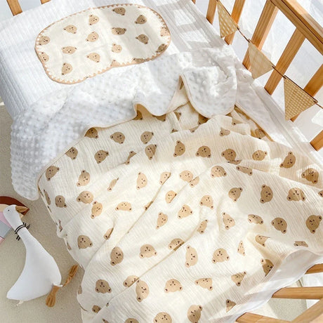 3D Minky Dot Baby Blanket Newborn Cotton Gauze Blanket Toddler Rainbow Leopard Print Super Soft Muslin Throw Swaddle Wraps