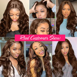 HD 13x4 Chocolate Brown Lace Front Human Hair Wigs For Women Body Wave Transparent 360 Full Lace Frontal Wigs On Clearance Sale