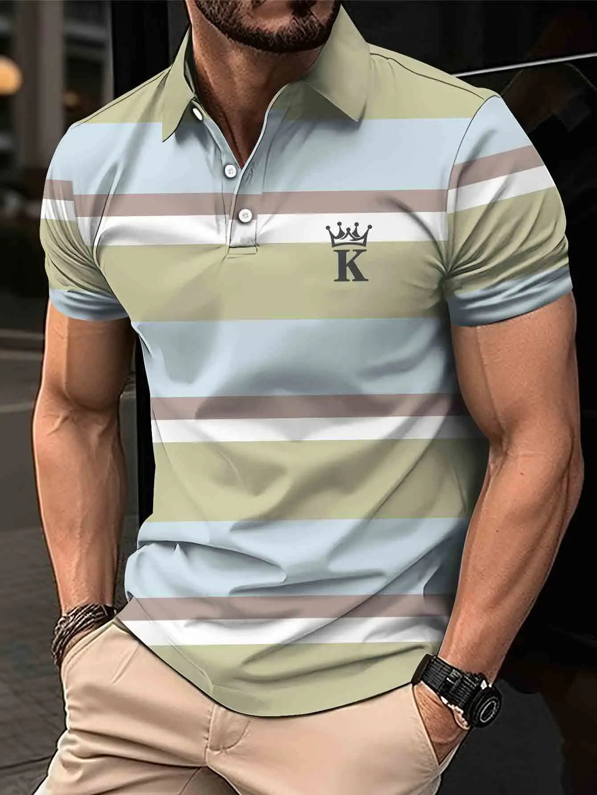 Euro size Fashion Boutique Men's Polo Shirt Summer Casual Business Versatile Clothing Comfortable Breathable Polo sleeve Top