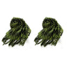 2X Unisex Scarf Polyester Lightweight Plaid Tassel Arab Desert Shemagh, Green