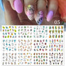 12 Designs Nail Stickers Set Mixed Floral Geometric Nail Art Water Transfer Decals Sliders Flower Leaves Manicures Decoration