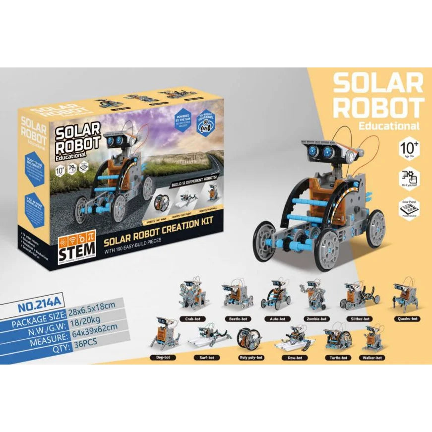 12 in 1 Science Experiment Solar Robot Toy DIY Building Powered Learning Tool Education Robots Technological Gadgets Kit for Kid