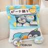 Cartoon Ramen Puff Cookie Bag Bubble Tea Plush Pillow Stuffed Kawaii Animals Axolotl Yellow Duck Bat Bunny Small Balls Candy Bag
