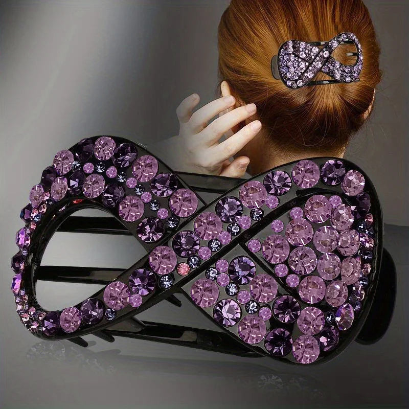 1pcs Elegant Hair Claw Clip Rhinestone Crab Clip Hair Styling Tool Duckbill Clip Ponytail Holder