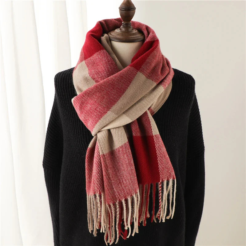 2022 New Winter Cashmere Scarf for Women Warm Shawl and Wraps Thick Blanket Foulard Fashion Bufanda Neckerchief Bandana Pashmina