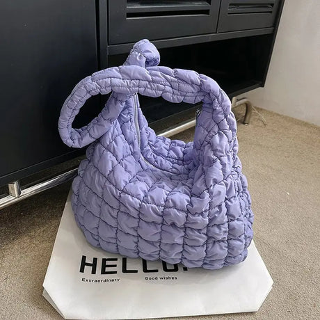 Quilted Padded Crossbody Bag for Women Pleated Bubbles Cloud Shoulder Bags Large Tote Bucket Designer Bag Ruched Handbags 2023