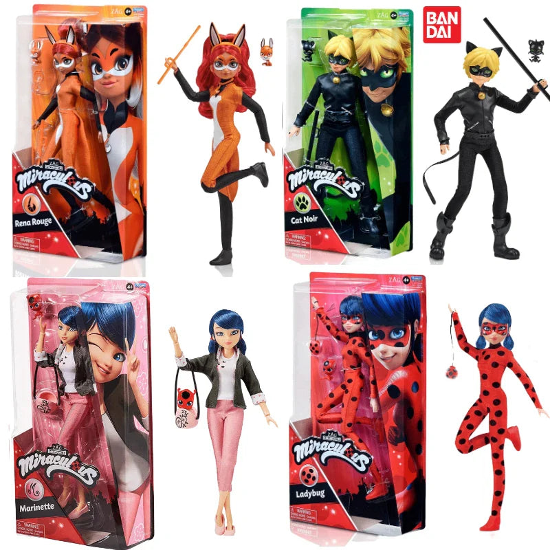 Miraculous 28cm Anime Figure Ladybug Marinette Rena Rouge Cat Noir Action Figure Fashion Doll Model Girl Gift