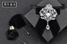 Men's Wedding Bow Tie Pins Set Luxury Rhinestone Velvet Collar Flowers Business Banquet Suits Accessories Handmade Jewelry Gifts