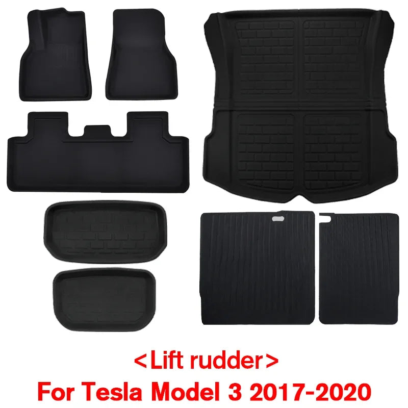 Fits New Tesla Model Y 3 Highland Floor Mat Trunk Luggage Mat LHD RHD 2017 to 2024 Left Right Rudder Four Seasons Floor Liner