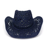 Spring and Summer New Hollow Cowboy Hat Hand-woven Straw Hat Breathable  American-style Warped Edge Foreign Trade Jazz Hat