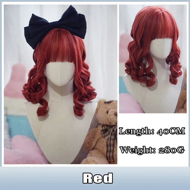 AS  Cosplay Wig With Bangs Synthetic Straight Hair 24 Inch Long Heat-Resistant Pink Wig For Women