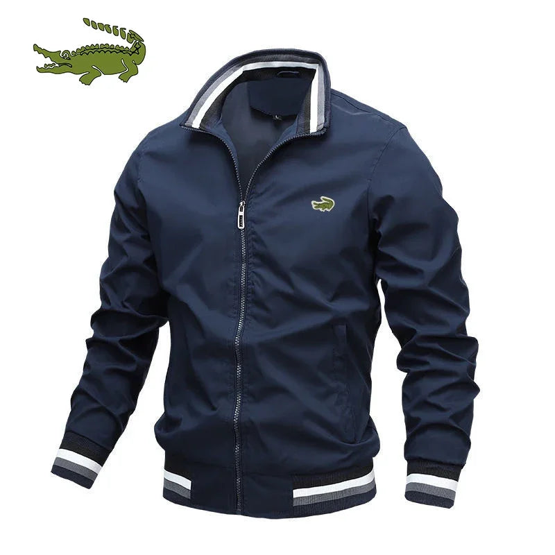 2024 New Embroidery CARTELO Men's Business Fashion Jacket Stand Collar Casual Zipper Jacket Outdoor Sports Coat Windbreaker