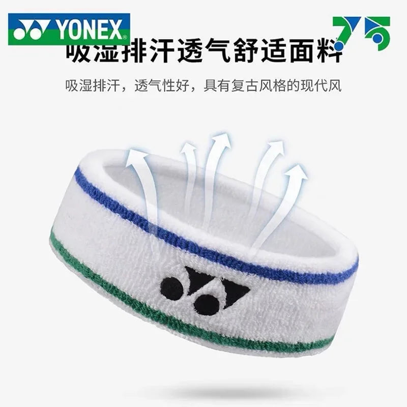 YONEX Badminton Tennis Sports Turban Headband Fitness Sweat-absorbent Non-slip Thickened Belt Yoga Basketball Running Scarf