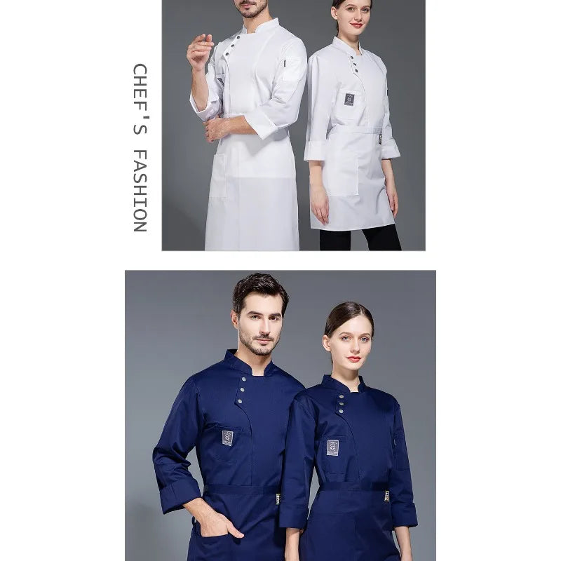 Waterproof chef work clothes men's long-sleeved autumn and winter thick wear-resistant hotel restaurant  kitchen work clothes