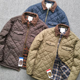 2023 Winter Casual Lightweight Mens Jacket Classic Check Clamp Cotton Water Resistant Microfiber Windbreaker Golf Coat