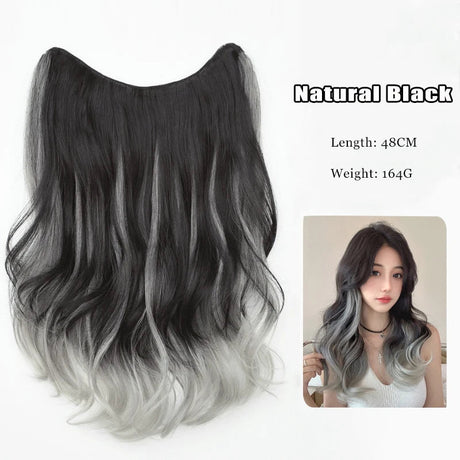 FORLISEE Synthetic Long Curly Hair Gradient Paris Painted Wig Patches With Increased Hair Volume And Fluffy Hair Extensions