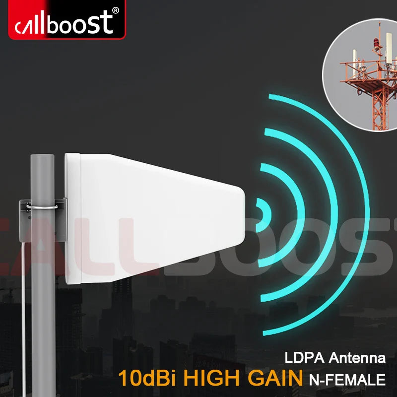 2/3/4G Outdoor Directional N-Female 10/11dBi Outside LPDA Antenna Omni External Antenna for Mobile Phone Signal Booster Repeater