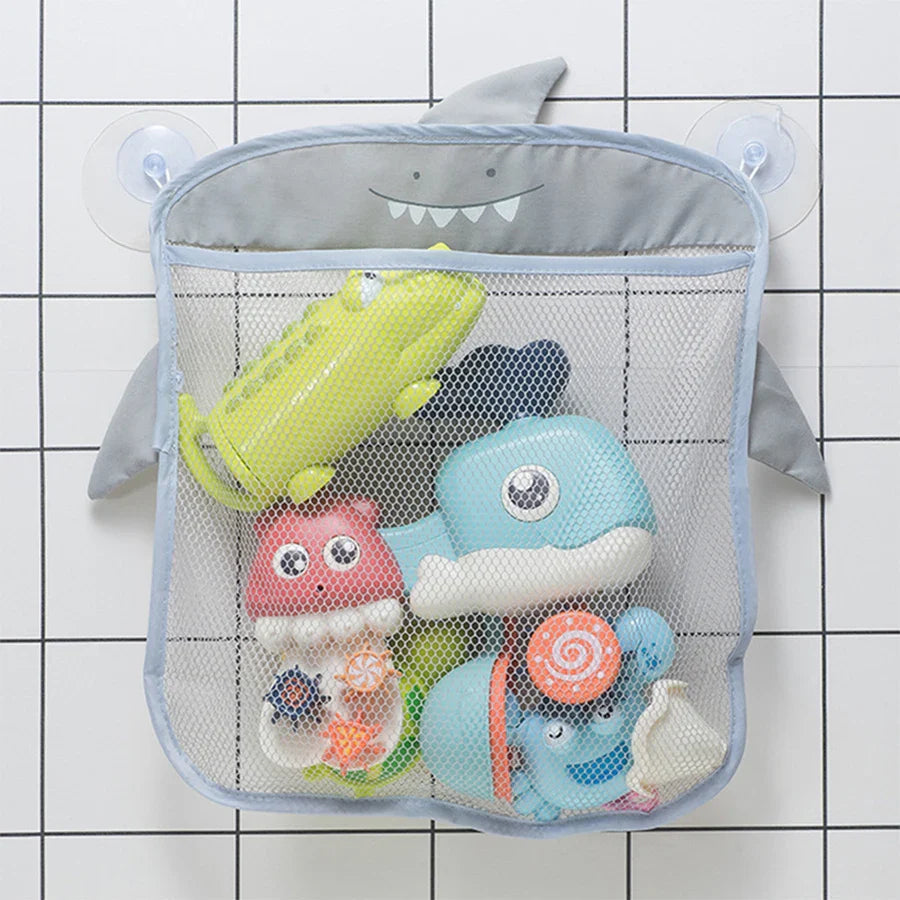 Baby Bathroom Mesh Bag Sucker Design For Bath Toys Kids Basket Cartoon Animal Shapes Cloth Sand Toys Toddler Storage Net Bag