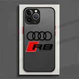 Audi-Logo-R8 Armor Matte Phone Case For iPhone 15 14 13 12 Mini 11 Pro XR X XS MAX ８７６6S Plus Funda Bumper Shockproof Cover