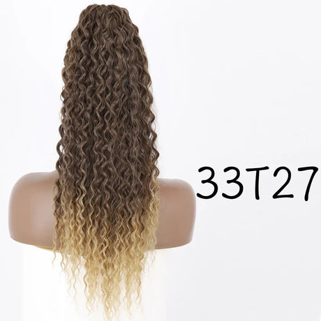 Synthetic Curly Ponytail Extensions Clip In Drawstring Ponytail Wig Long 26Inch Water Wave Afro Pony Tail Women Hairpiece False