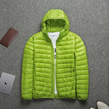 2024 new upscale men's white duck down jacket men's short hooded men's autumn and winter lightweight oversized fashion coat