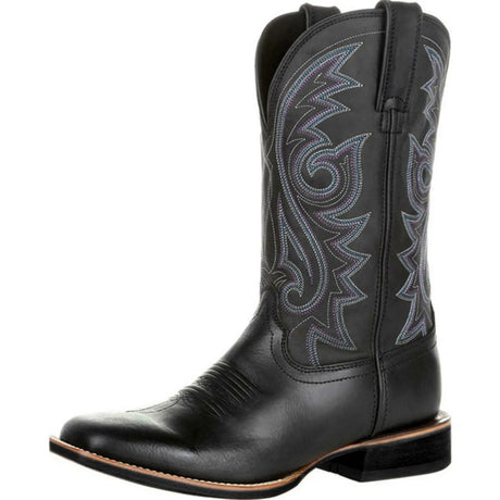 Handmade Men Cowboy Boots Embroidery Western Boots Pointed-toe Mid-calf Male Boots New Slip on Men Riding Boots Zapatos Hombre