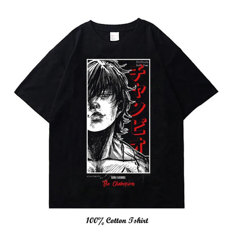 Grappler Baki kyokudai taikai Graphic Print T Shirt Harajuku Vintage Short Sleeve Plus Size Cotton Crew Neck T Shirt Women Men