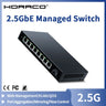 HORACO 2.5GbE Managed Switch 8 Port 2.5GBASE-T Network Switcher 10G SFP+ Slot Uplink Web Managed Hub Internet Splitter Fanless