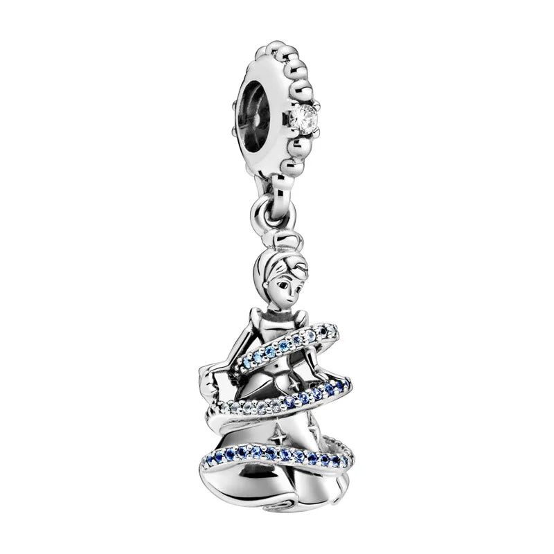 Disney Blue Enamel Ice Snow Olaf Pendant Fit Pandora Charms Bracelet Women Cartoon Anime Frozen Snowman Beads for Jewelry Making