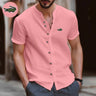 High Quality Men's Spring/Summer New Long Sleeved Cotton Linen Shirt Business Casual Loose Fitting T-Shirt Shirt Top S-2XL