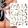 Purple Marble Nails Stickers Smoke Design Manicure Decals Golden Wave Lines Nail Slider Blooming Ink Sticker