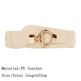 Ladies Wide Waist Straps Fashion Vintage Pu Leather Waistband Elastic Waist Seal Belt Pin Buckle Women's Coat Belt Cummerbund