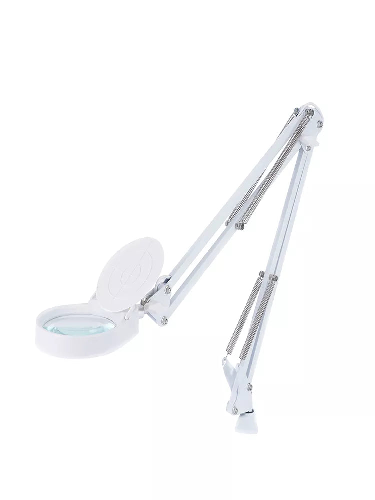 15X White Foldable Magnifying Glass with LED Light Third Hand Soldering Tool Desk Clamp USB Magnifier Welding/Reading Table Lamp