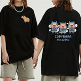 Funny Animals Capybara Cartoon Print T Shirt WomenMen Cotton Plus Size Tops T-shirt Y2k Unisex Fashion Harajuku Tees