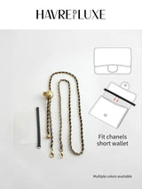 Classic style short wallet transformation Bag card holder crossbody golden ball chain shoulder strap single-purchase accessories