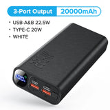 QOOVI Power Bank 20000mAh Portable PD 20W Fast Charging Poverbank Mobile Phone External Battery Powerbank For iPhone 13 Xiaomi